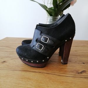 UGG wood heel booties size 6